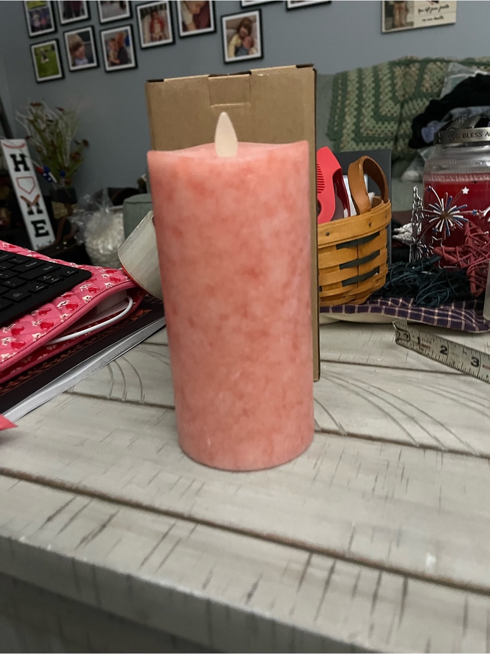 Luminara Peach Pillar Flameless LED Candle - Home Accents
